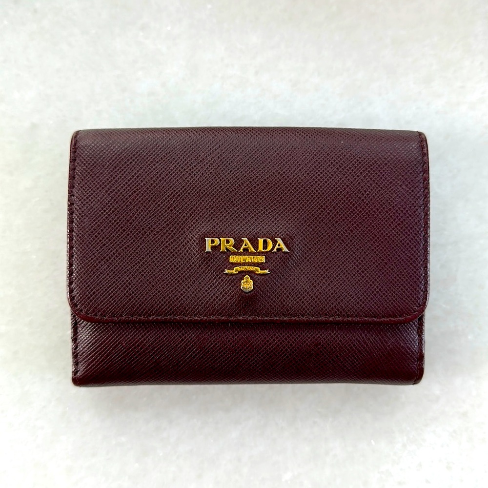 Prada Multicolored Saffiano Leather Flap Wallet 1MH523